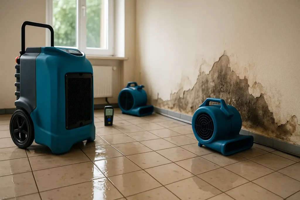 Wasserschadensanierung Darmstadt: Professionelle Trocknung, Endsanierung und Malerarbeiten.